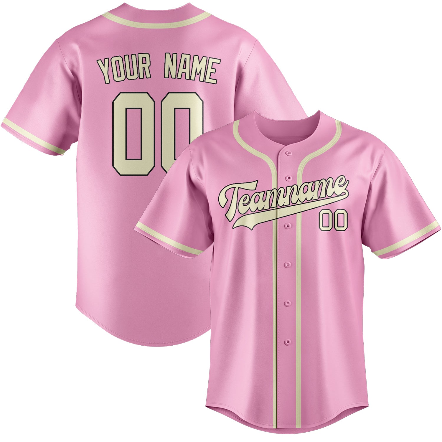 Benutzerdefiniertes Professionelles Rosa Beige Baseballtrikot