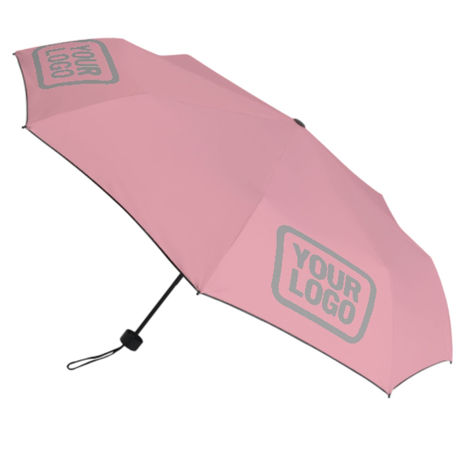 Maßgeschneidertes Rosa Grau Automatik-Regenschirm