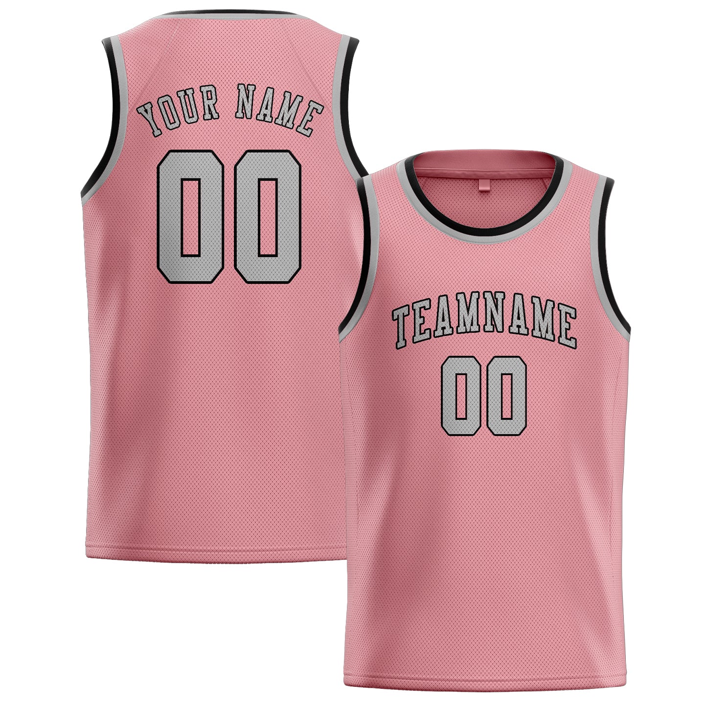 Benutzerdefiniertes Professionelles Rosa Grau Basketballtrikot
