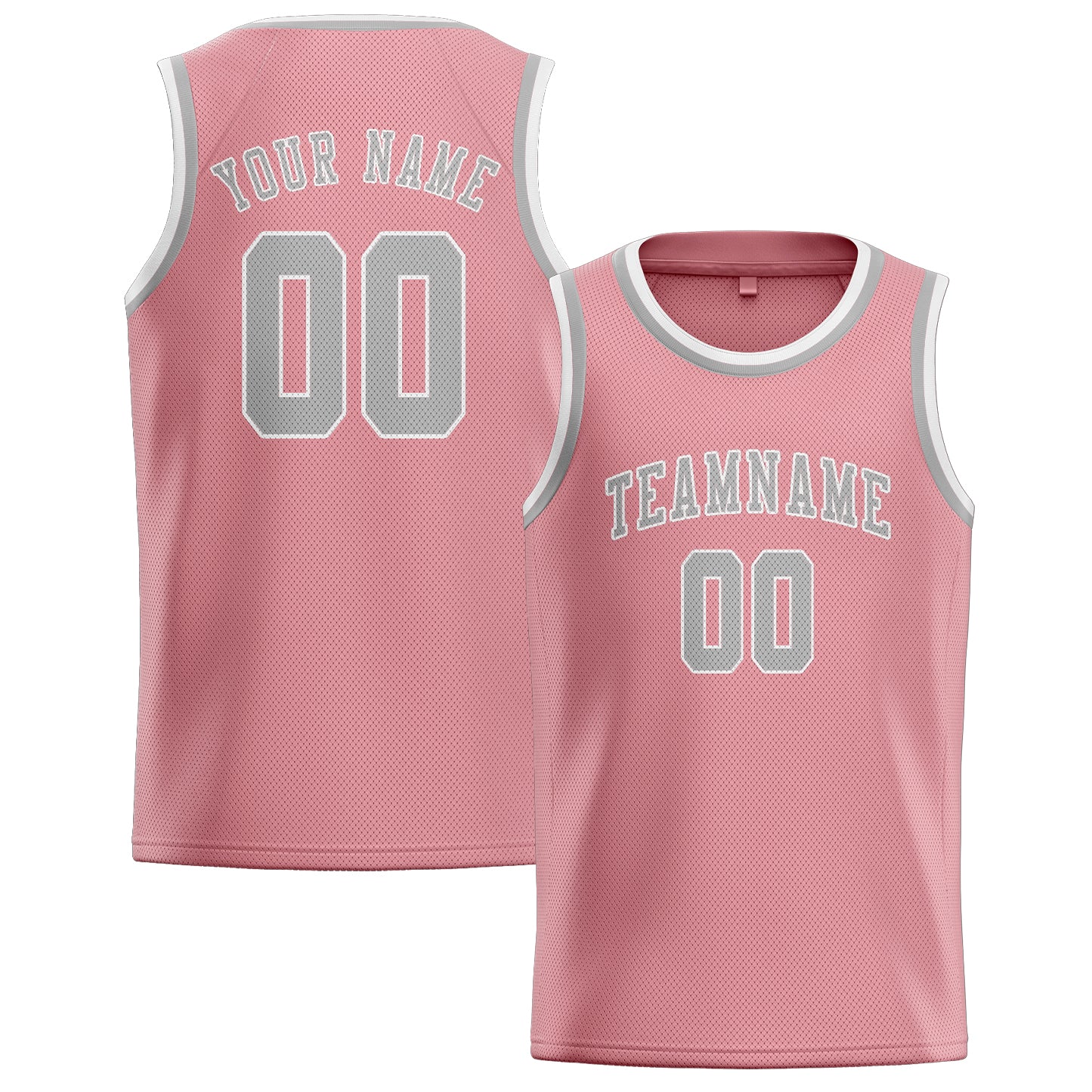 Benutzerdefiniertes Professionelles Rosa Grau Basketballtrikot
