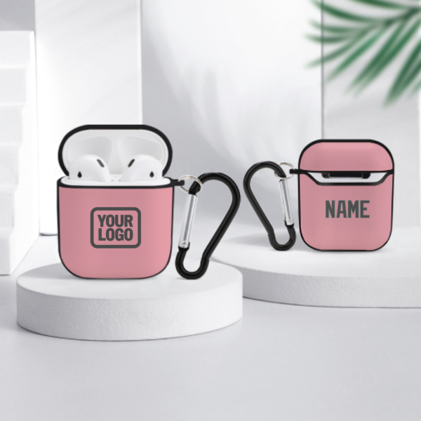 Maßgeschneidertes Rosa Dunkelgrau AirPods-Hülle