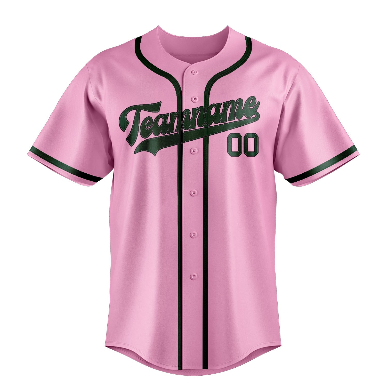 Benutzerdefiniertes Professionelles Rosa Moosgrün Baseballtrikot