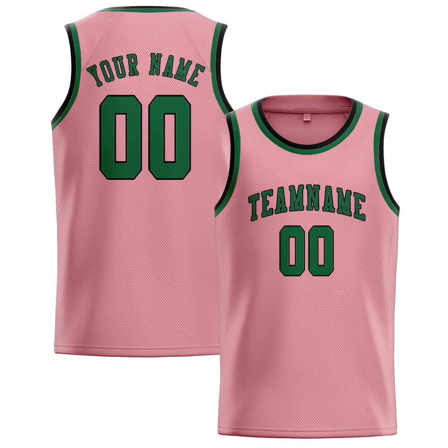 Benutzerdefiniertes Professionelles Rosa Moosgrün Basketballtrikot