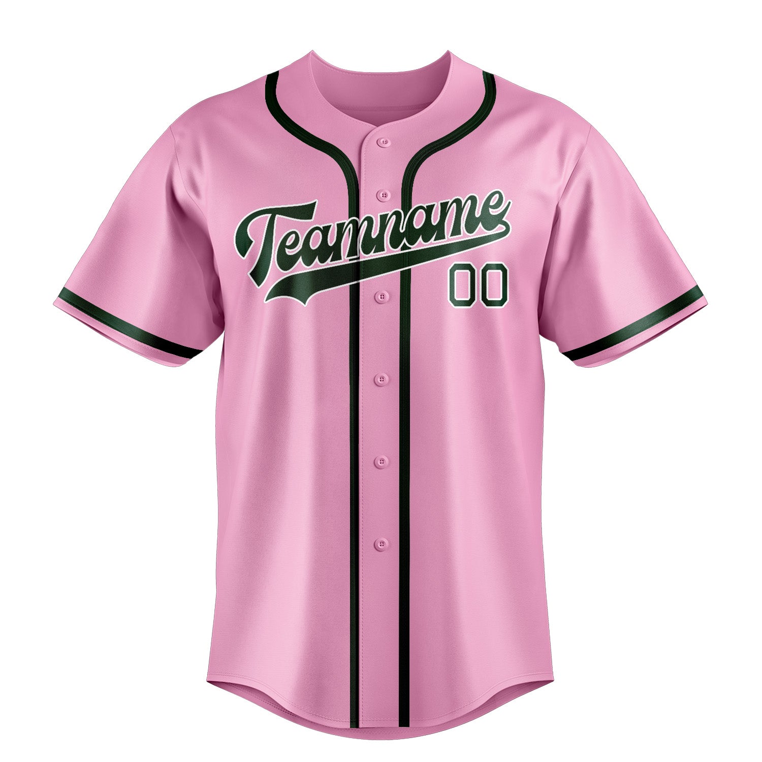Benutzerdefiniertes Professionelles Rosa Moosgrün Baseballtrikot