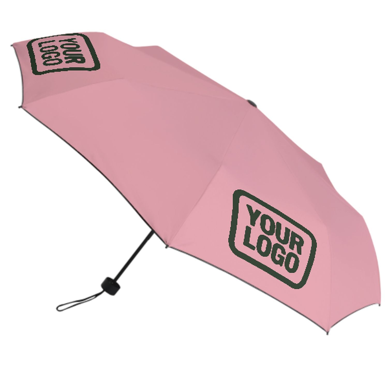 Maßgeschneidertes Rosa Tannengrün Automatik-Regenschirm