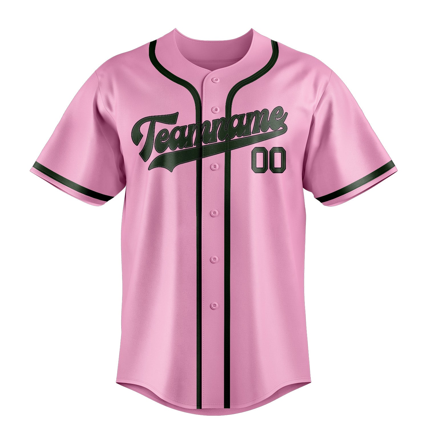 Benutzerdefiniertes Professionelles Rosa Tannengrün Baseballtrikot