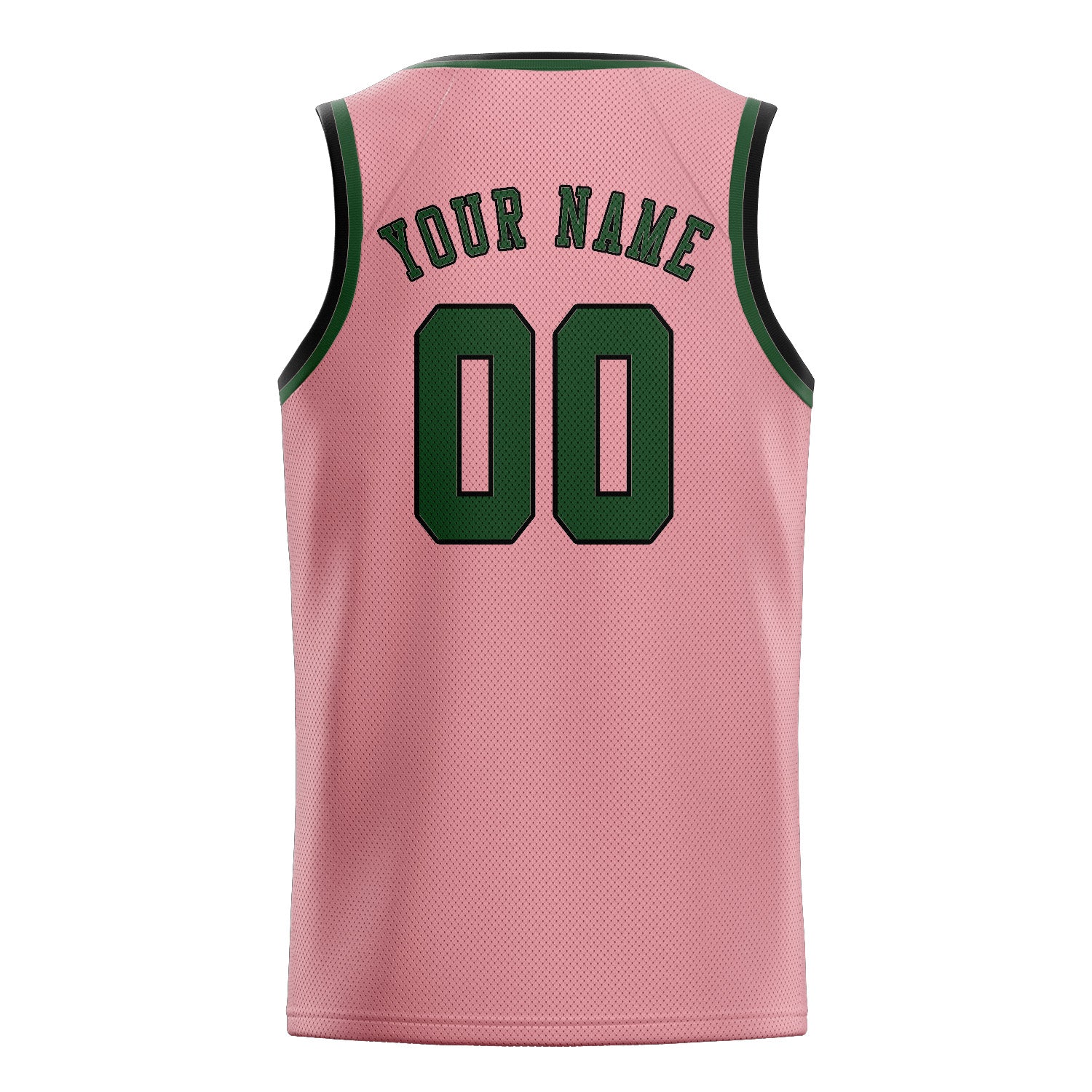 Benutzerdefiniertes Professionelles Rosa Tannengrün Basketballtrikot