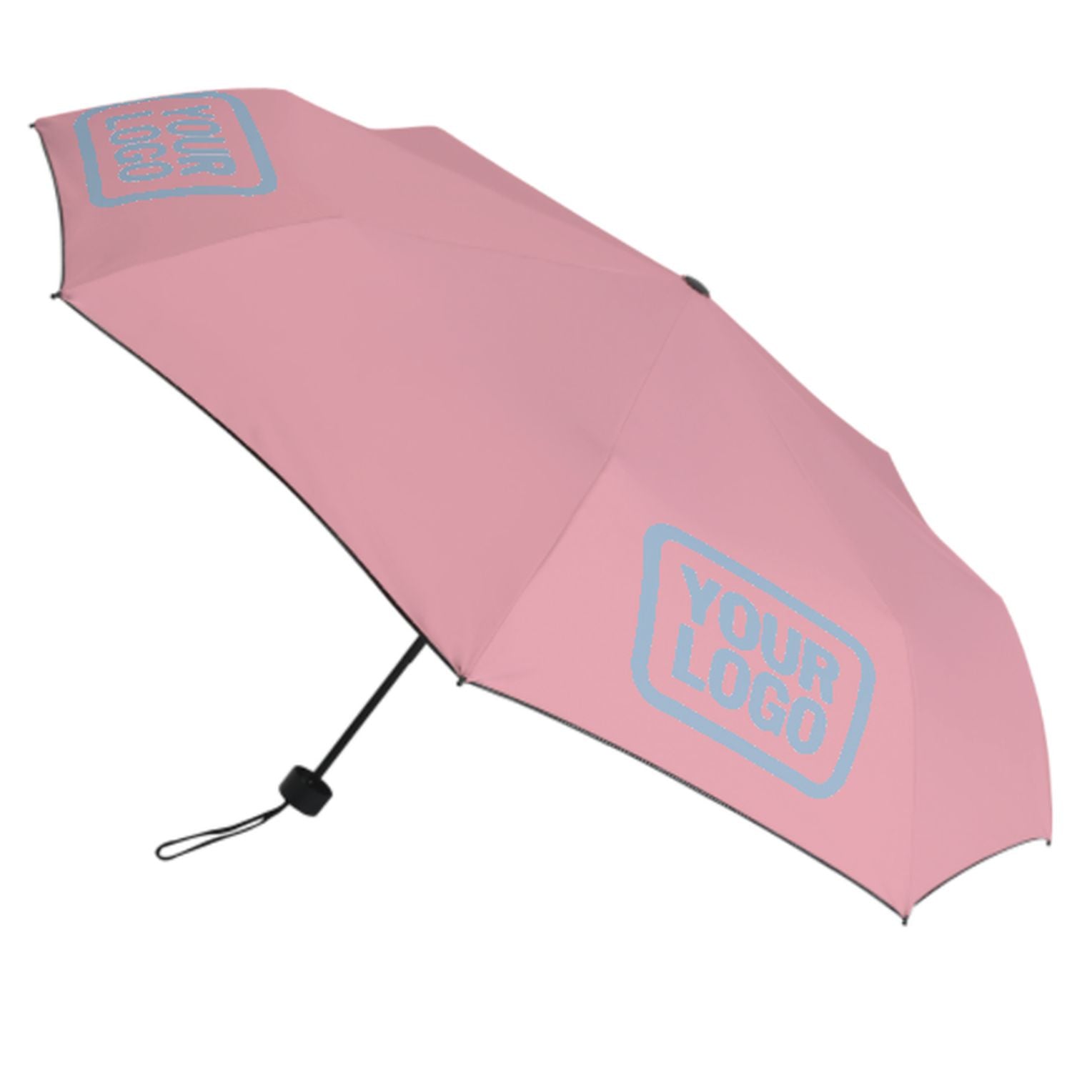 Maßgeschneidertes Rosa Hellblau Automatik-Regenschirm