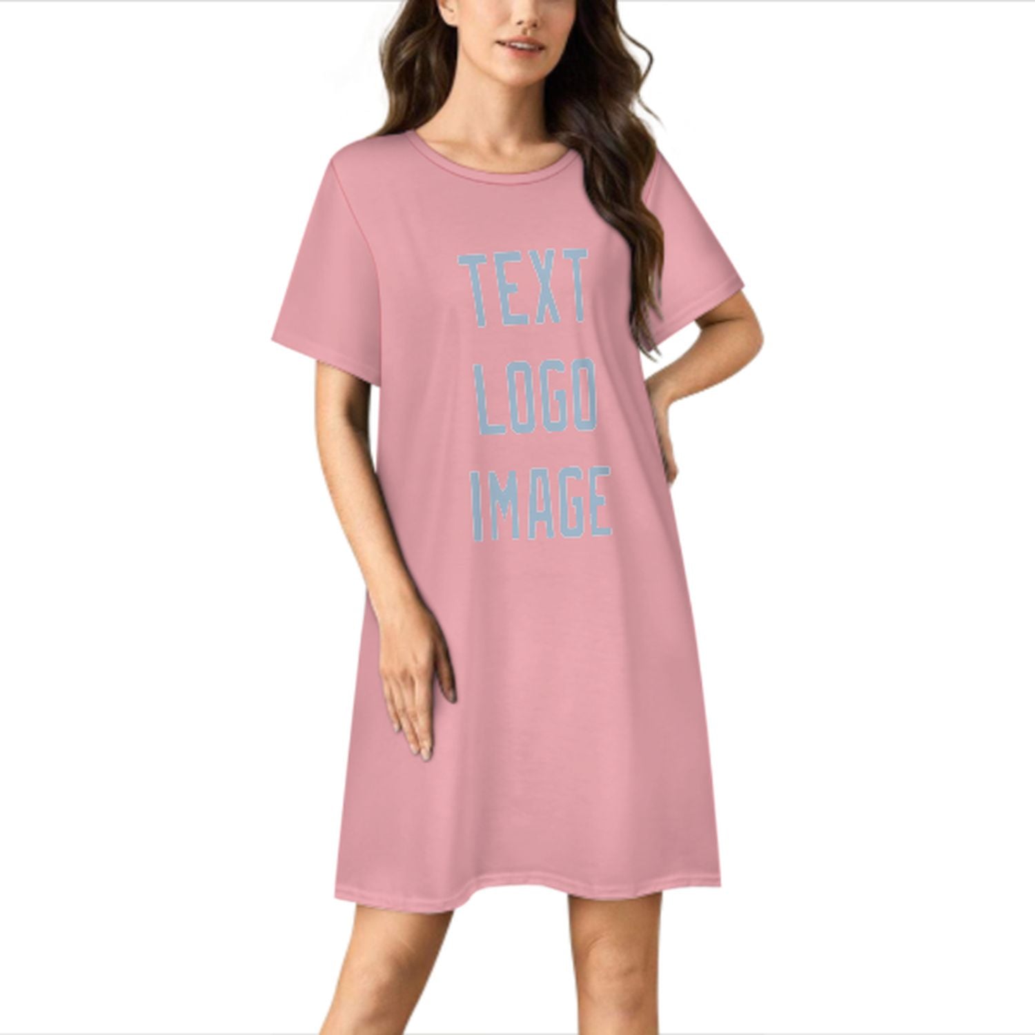 Maßgeschneidertes Rosa Hellblau Nachthemd