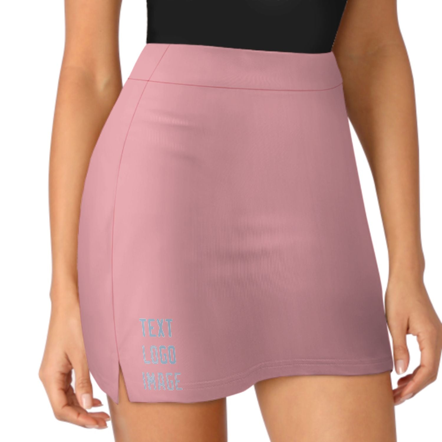 Maßgeschneidertes Rosa Hellblau A-Linien Skort