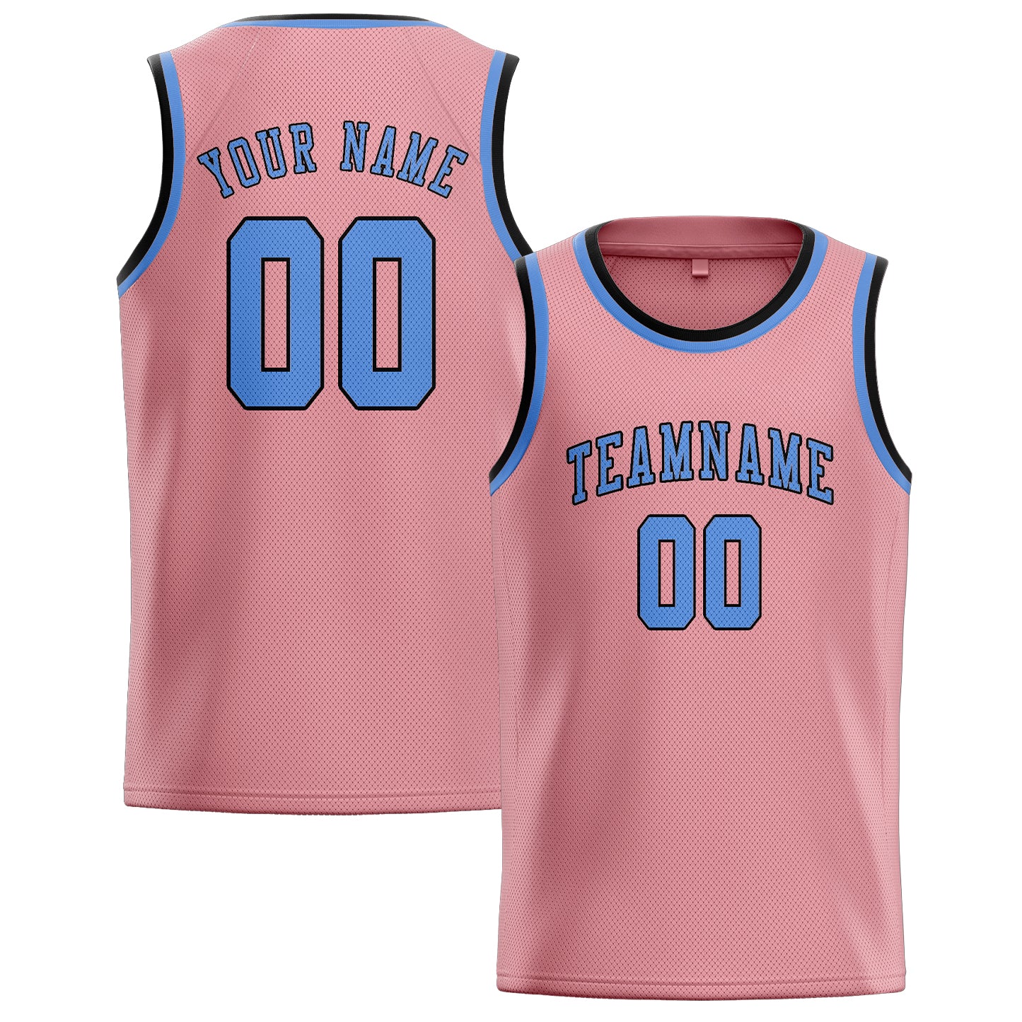 Benutzerdefiniertes Professionelles Rosa Hellblau Basketballtrikot