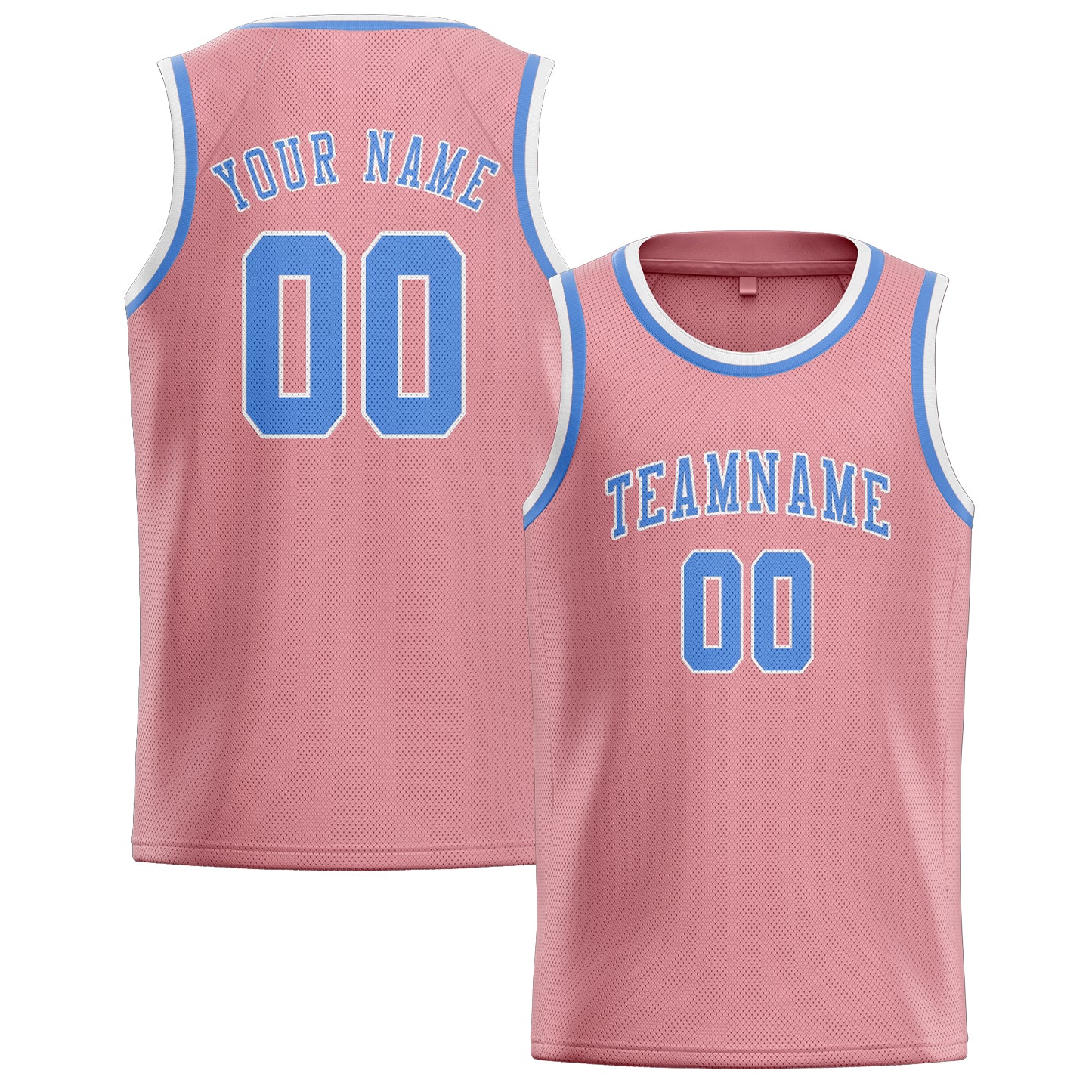 Benutzerdefiniertes Professionelles Rosa Hellblau Basketballtrikot