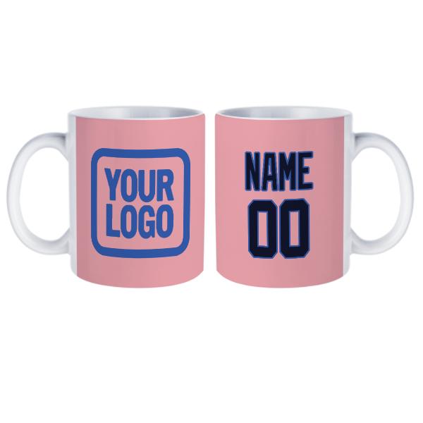 Tazza personalizzata in acciaio rosa e blu