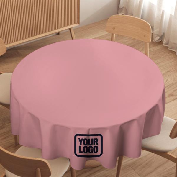 Maßgeschneidertes Rosa Stahlblau Runde Tischdecke