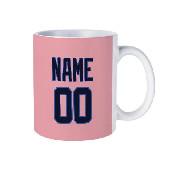 Tazza personalizzata in acciaio rosa e blu