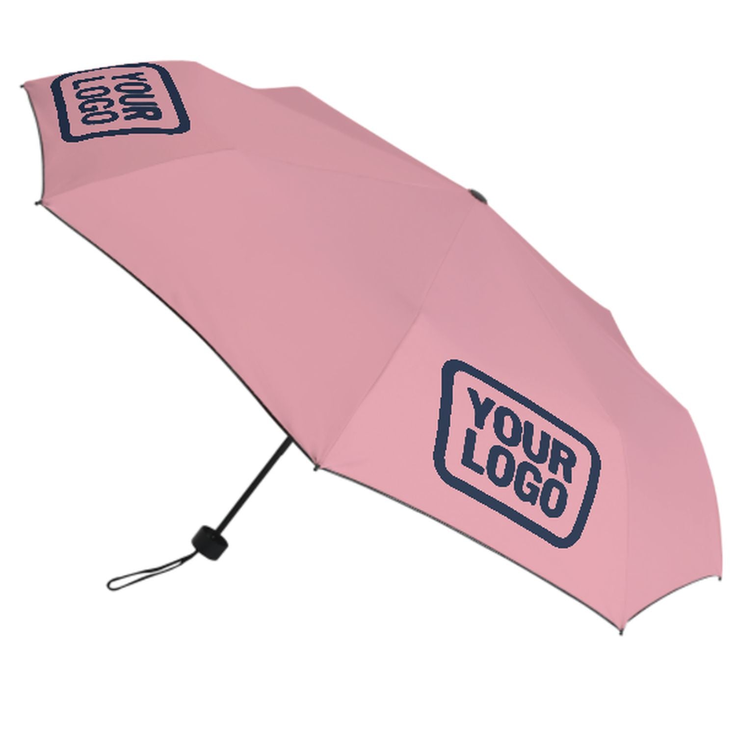 Maßgeschneidertes Rosa Marineblau Automatik-Regenschirm