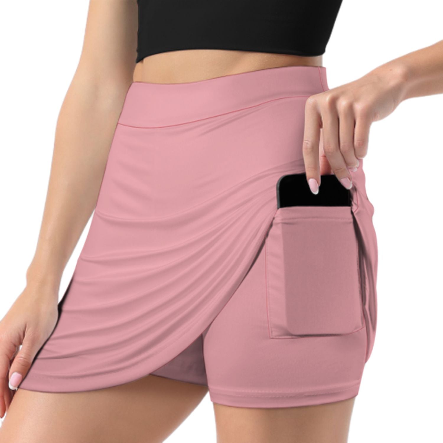 Maßgeschneidertes Rosa Marineblau A-Linien Skort