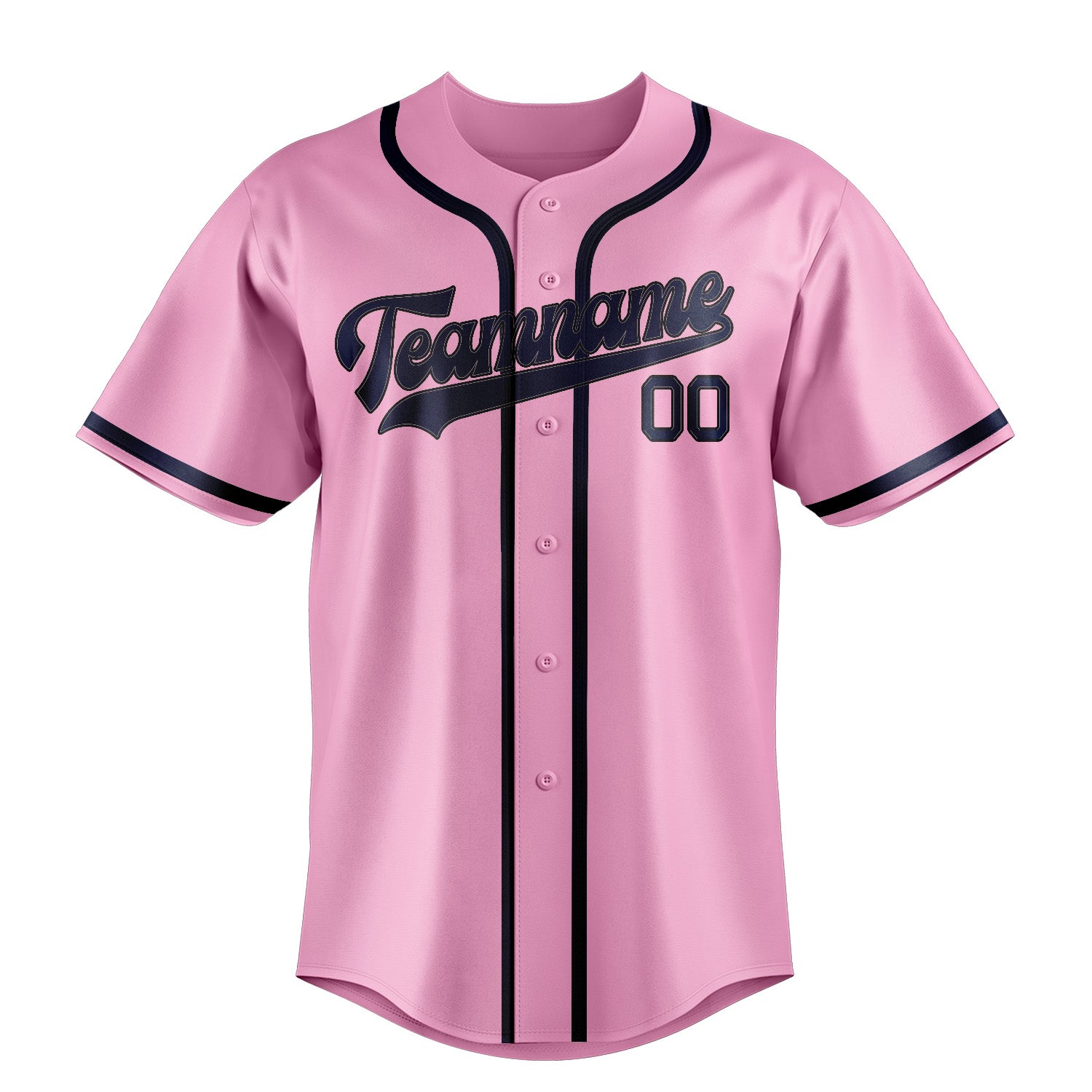 Benutzerdefiniertes Professionelles Rosa Marineblau Baseballtrikot