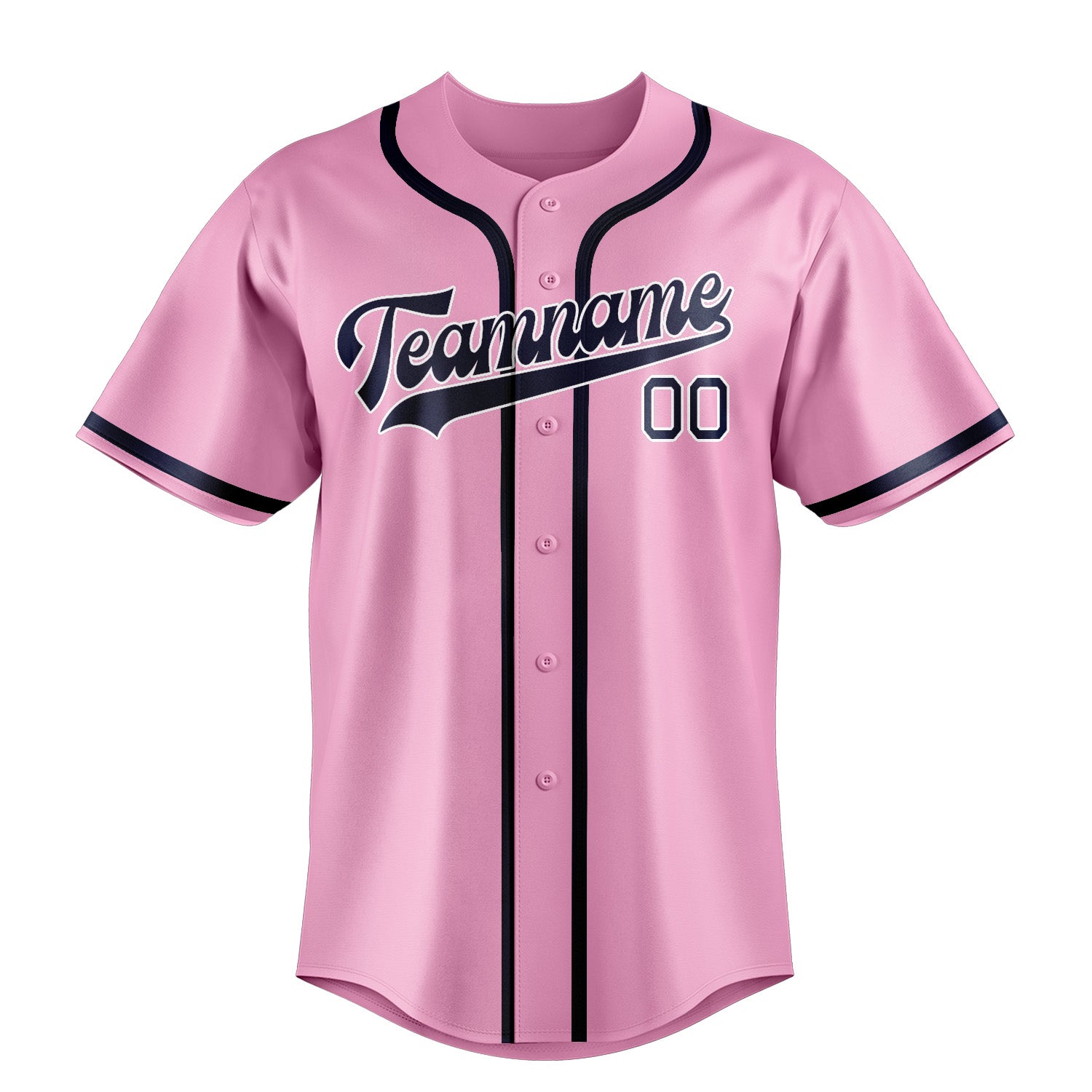Benutzerdefiniertes Professionelles Rosa Marineblau Baseballtrikot