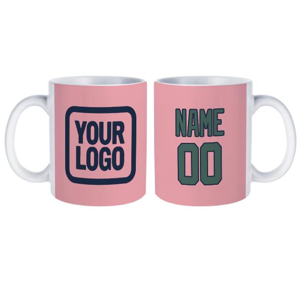 Tazza personalizzata rosa verde acqua