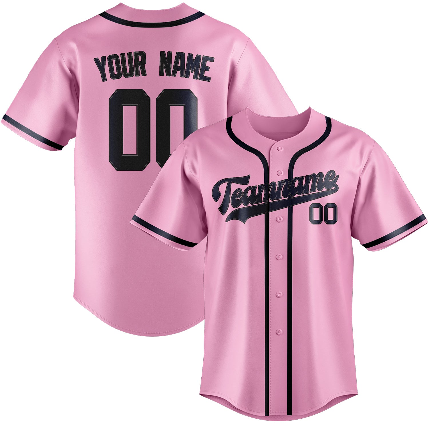 Benutzerdefiniertes Professionelles Rosa Stahlblau Baseballtrikot