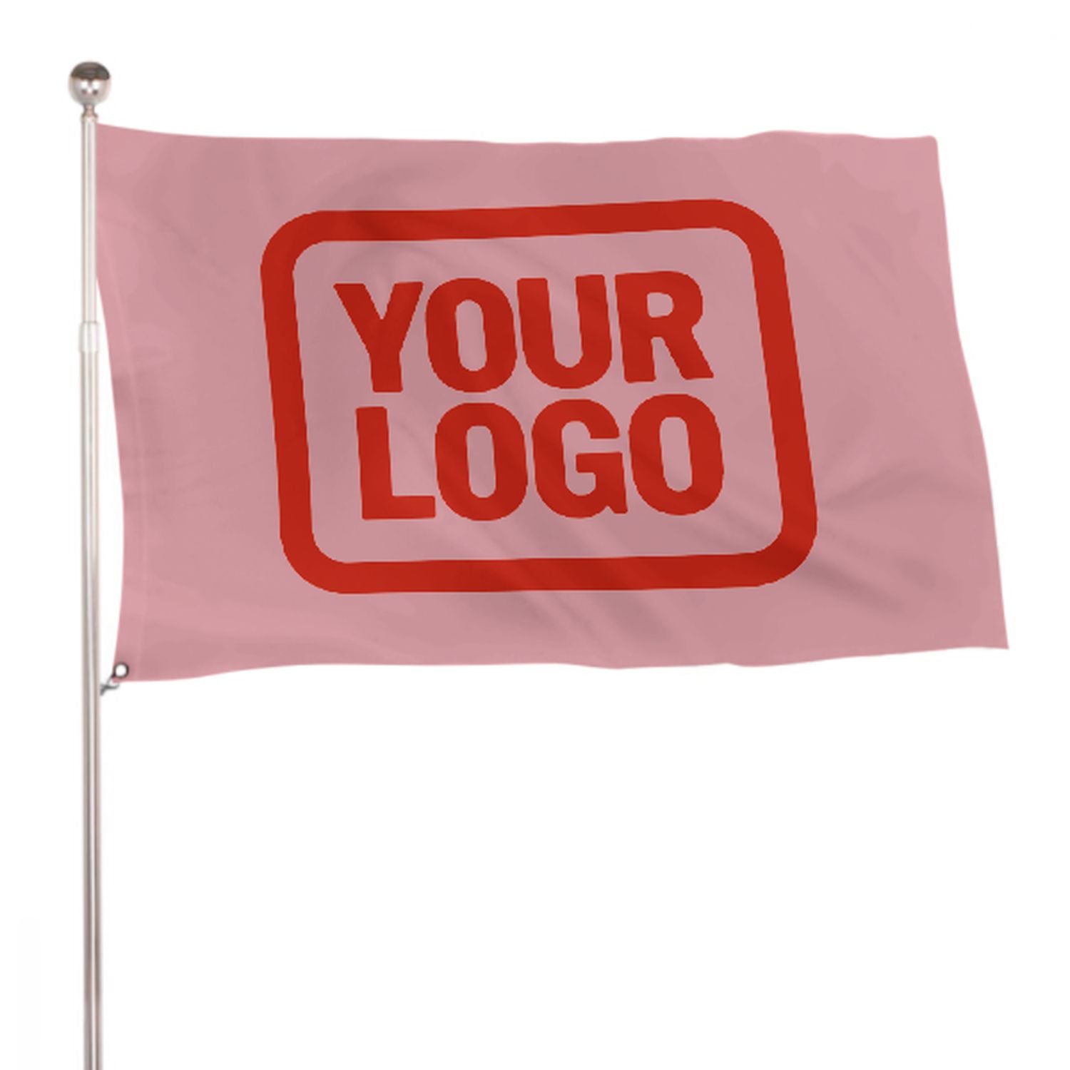 Maßgeschneidertes Rosa Orangerot Flagge
