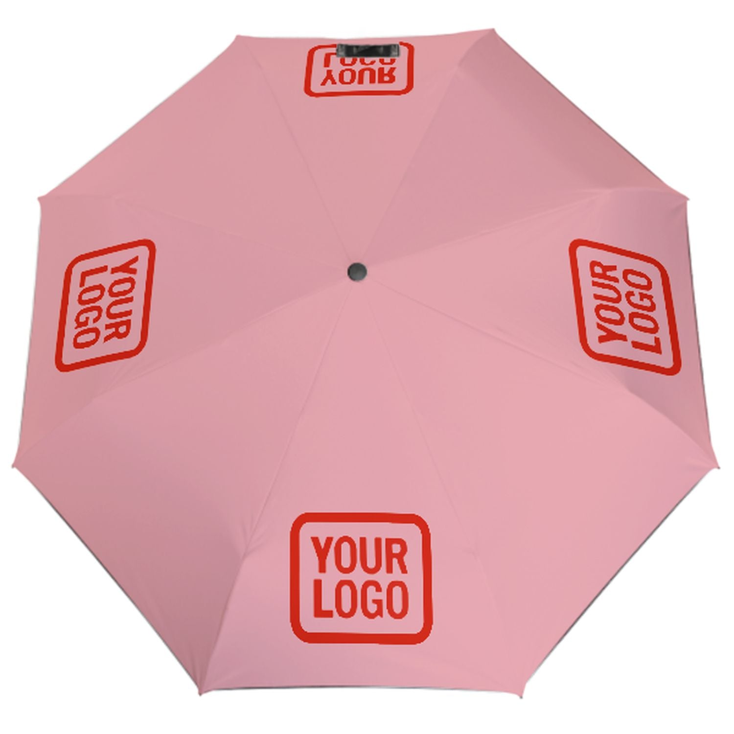Maßgeschneidertes Rosa Orangerot Automatik-Regenschirm