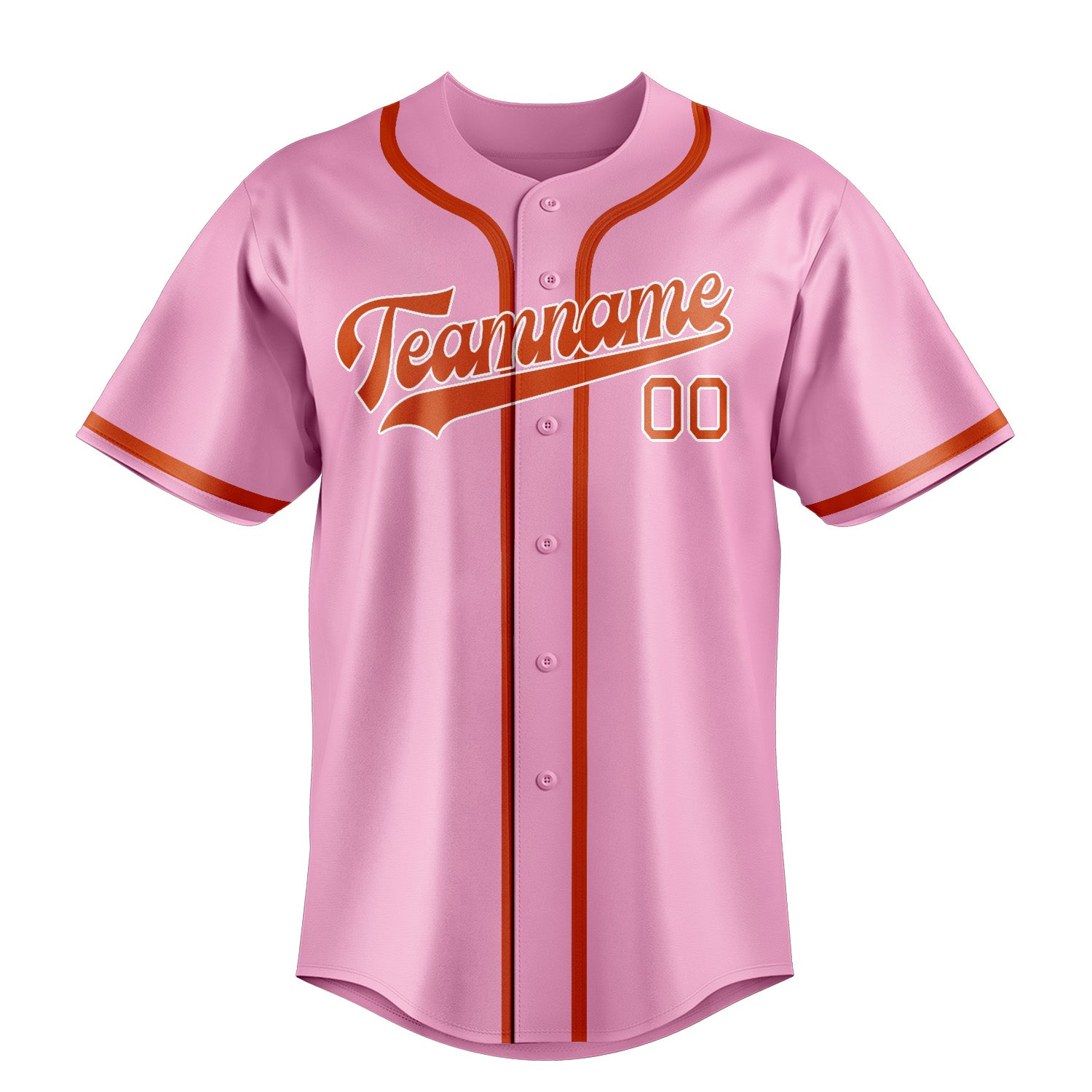 Benutzerdefiniertes Professionelles Rosa Orangerot Baseballtrikot