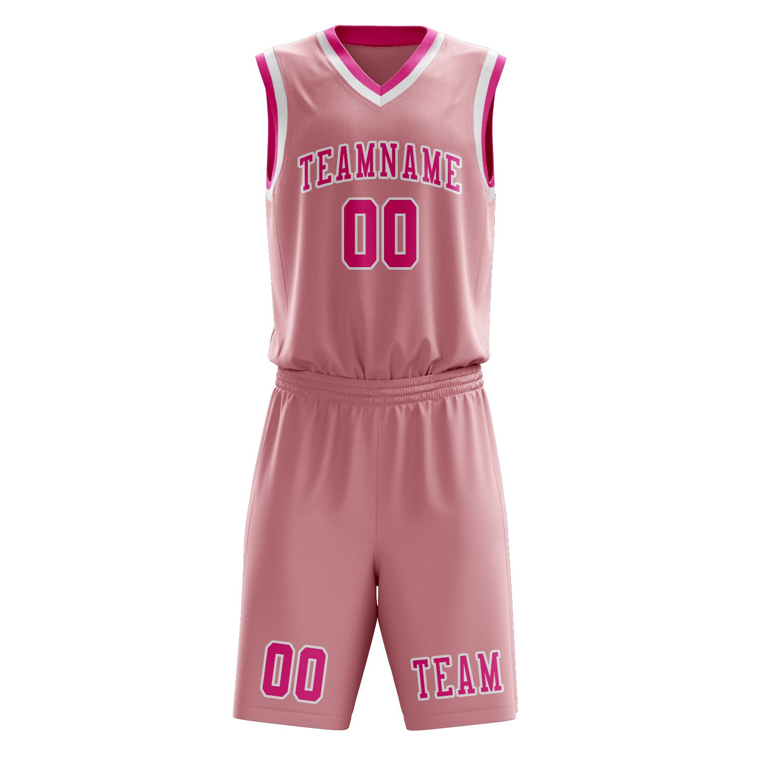 Benutzerdefiniertes Professionelles Rosa Rosarot Basketballtrikot-Set