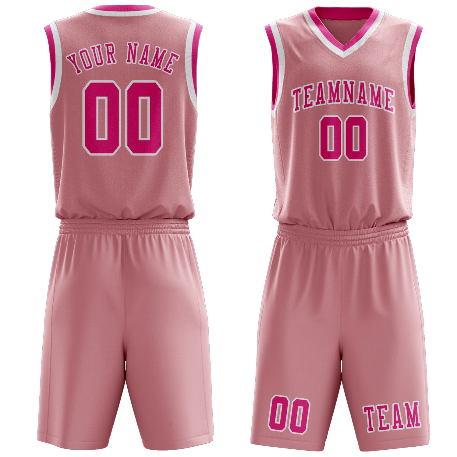 Benutzerdefiniertes Professionelles Rosa Rosarot Basketballtrikot-Set