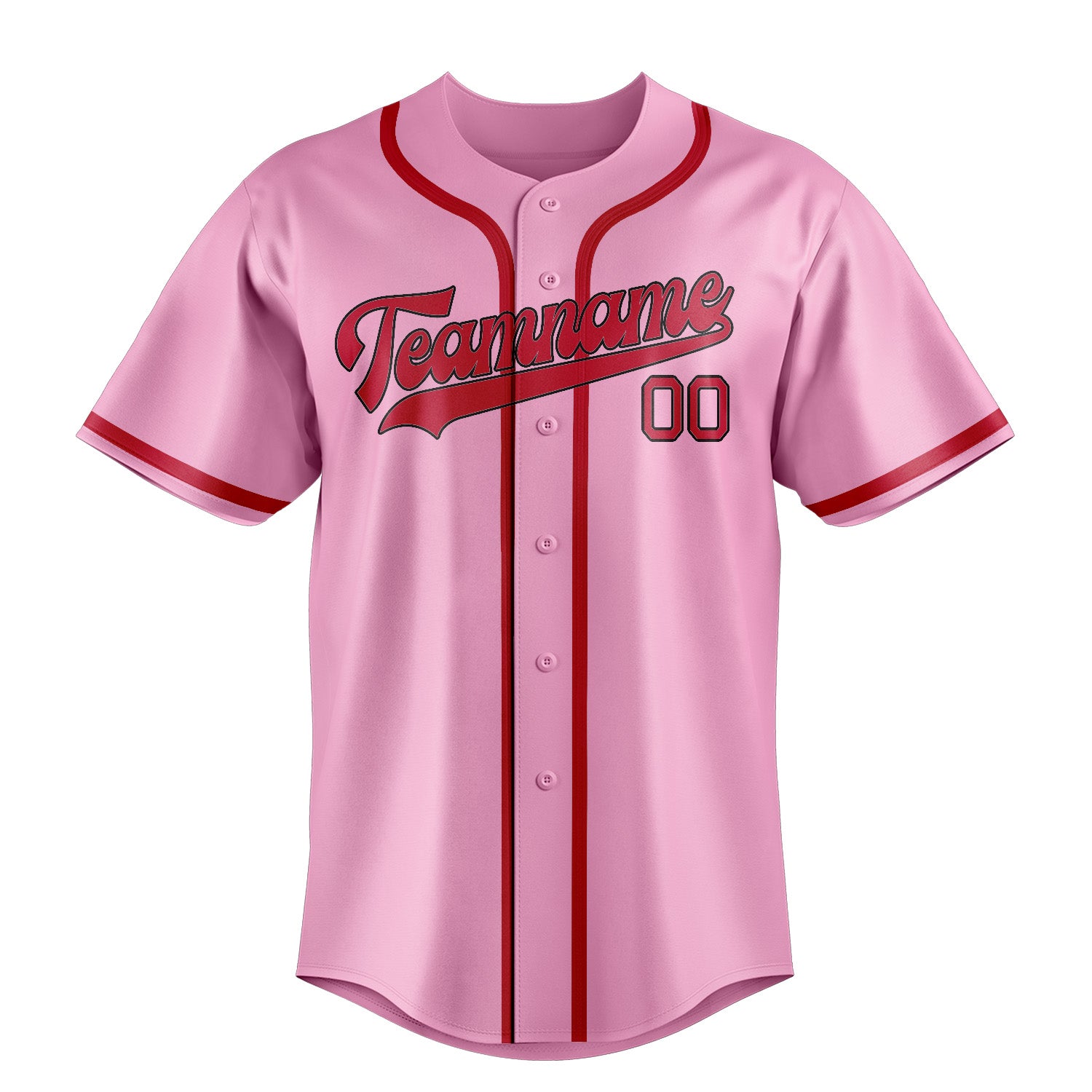 Benutzerdefiniertes Professionelles Rosa Rot Baseballtrikot
