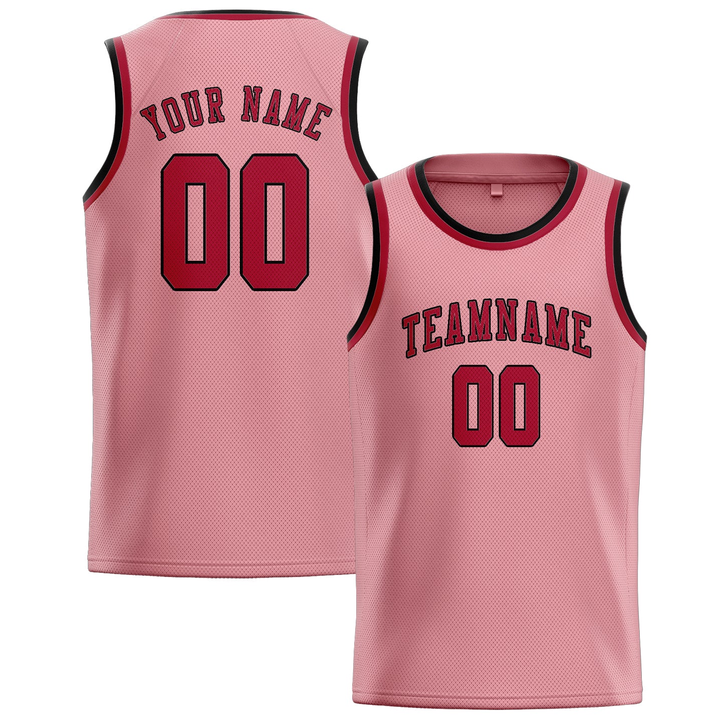Benutzerdefiniertes Professionelles Rosa Rot Basketballtrikot