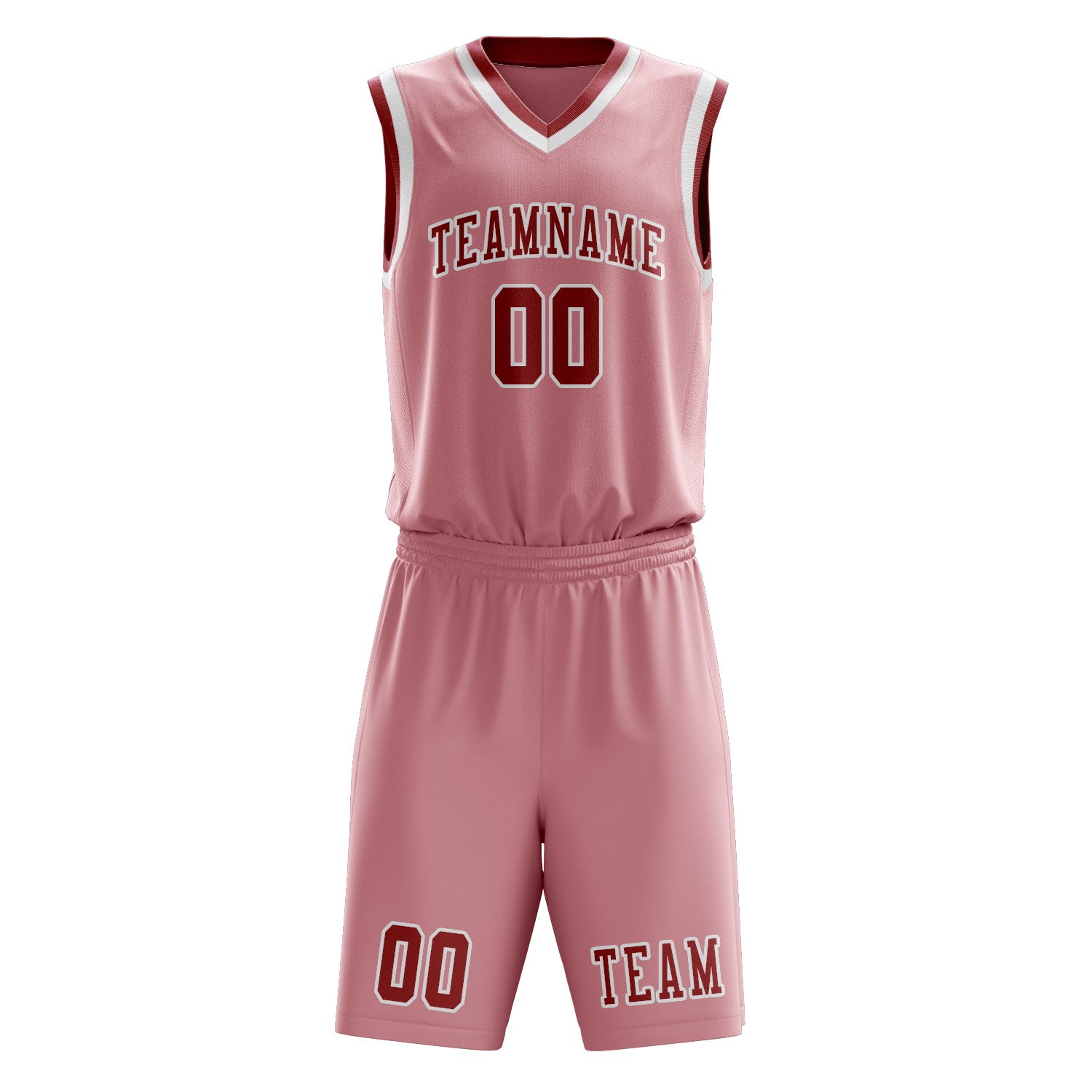 Benutzerdefiniertes Professionelles Rosa Rot Basketballtrikot-Set