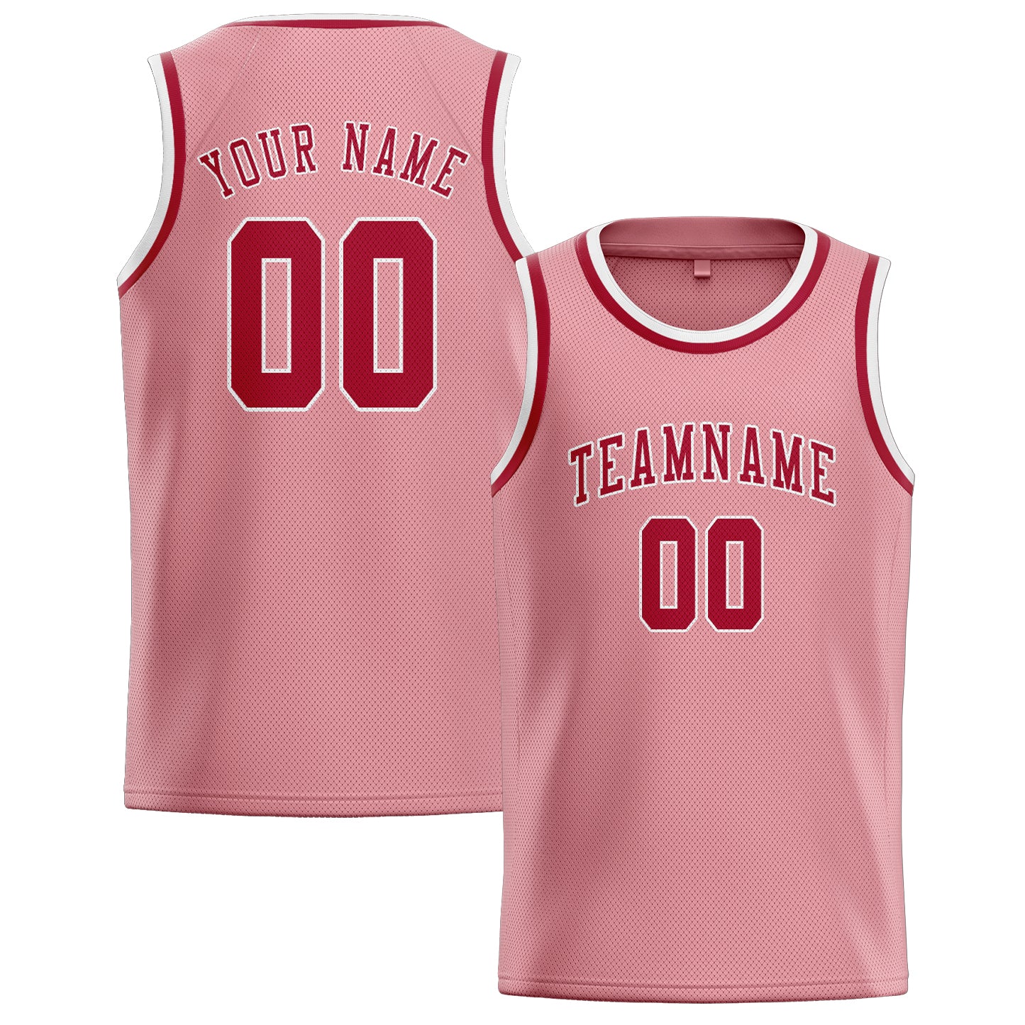 Benutzerdefiniertes Professionelles Rosa Rot Basketballtrikot