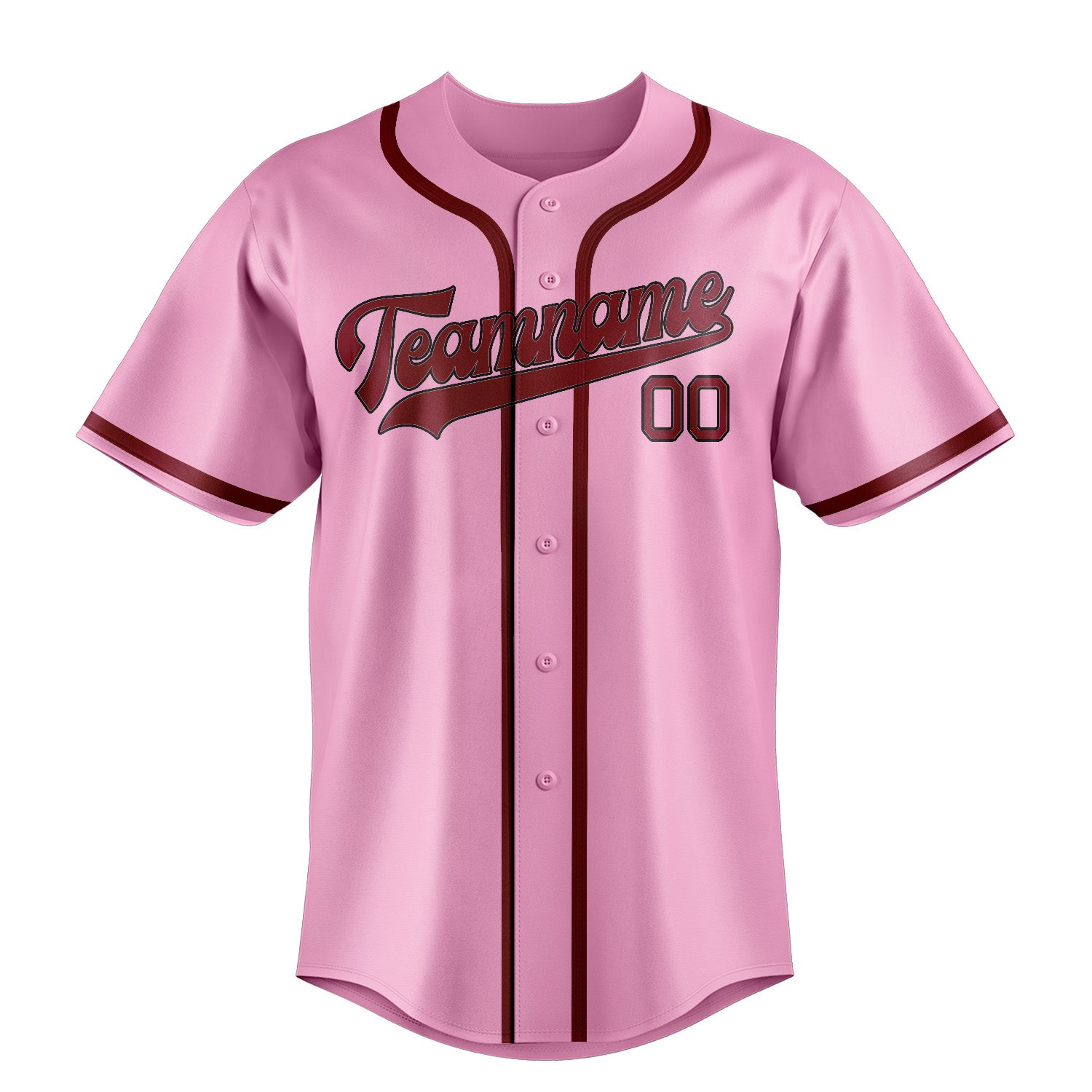 Benutzerdefiniertes Professionelles Rosa Karmesinrot Baseballtrikot