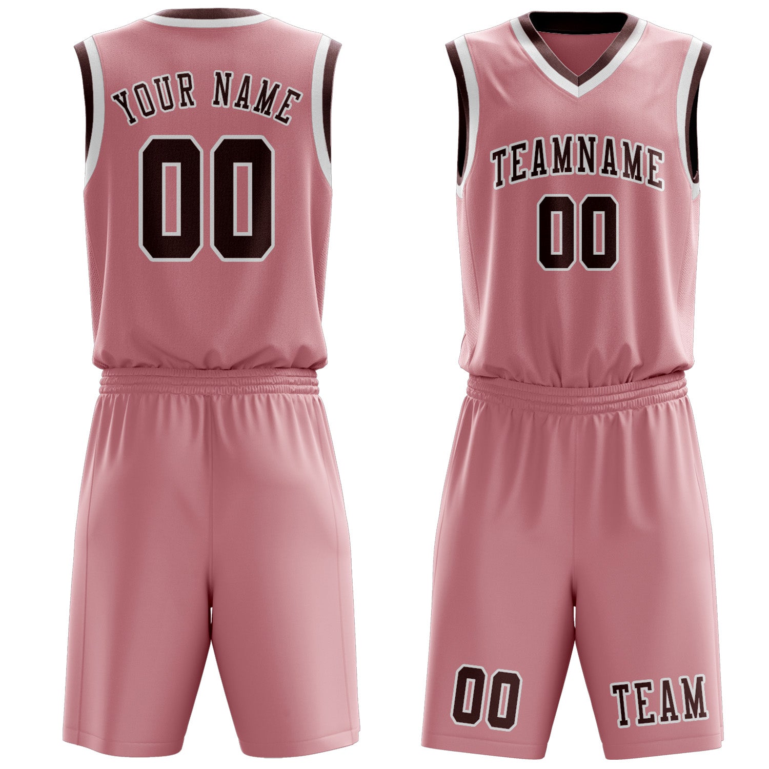 Benutzerdefiniertes Professionelles Rosa Karmesinrot Basketballtrikot-Set