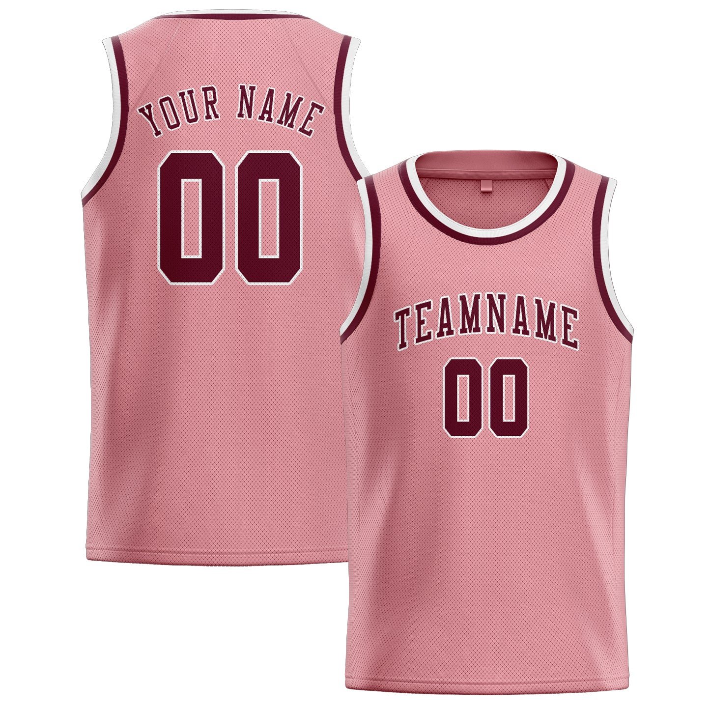 Benutzerdefiniertes Professionelles Rosa Karmesinrot Basketballtrikot