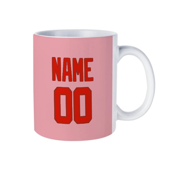 Tazza personalizzata rosa, arancione e rossa