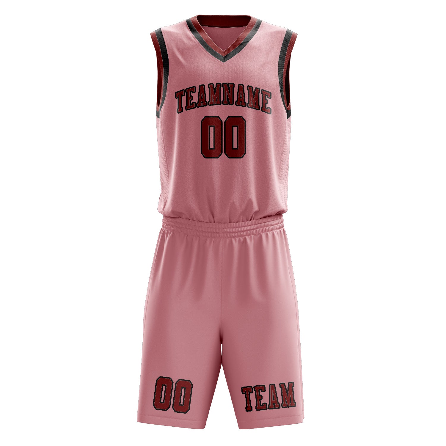 Benutzerdefiniertes Professionelles Rosa Korallenrot Basketballtrikot-Set