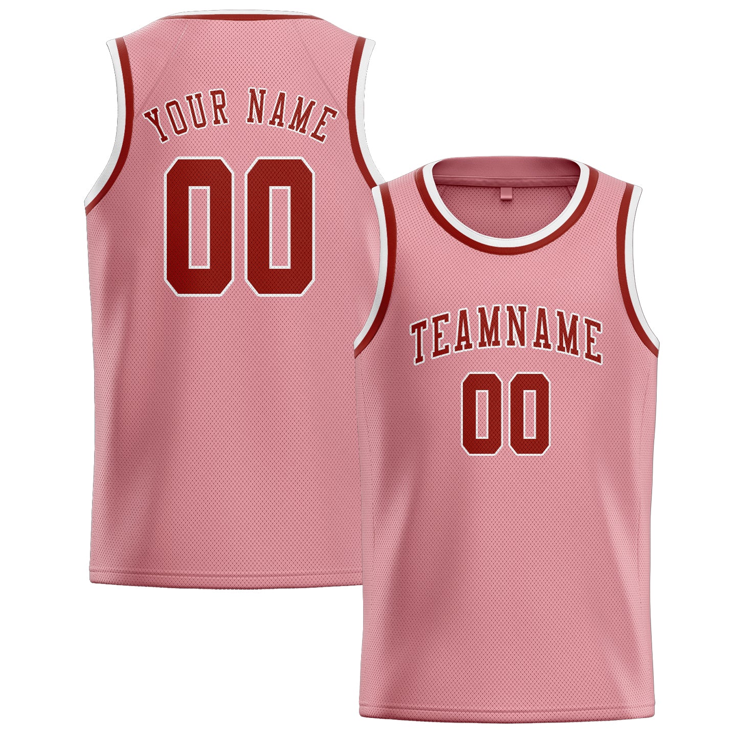 Benutzerdefiniertes Professionelles Rosa Korallenrot Basketballtrikot
