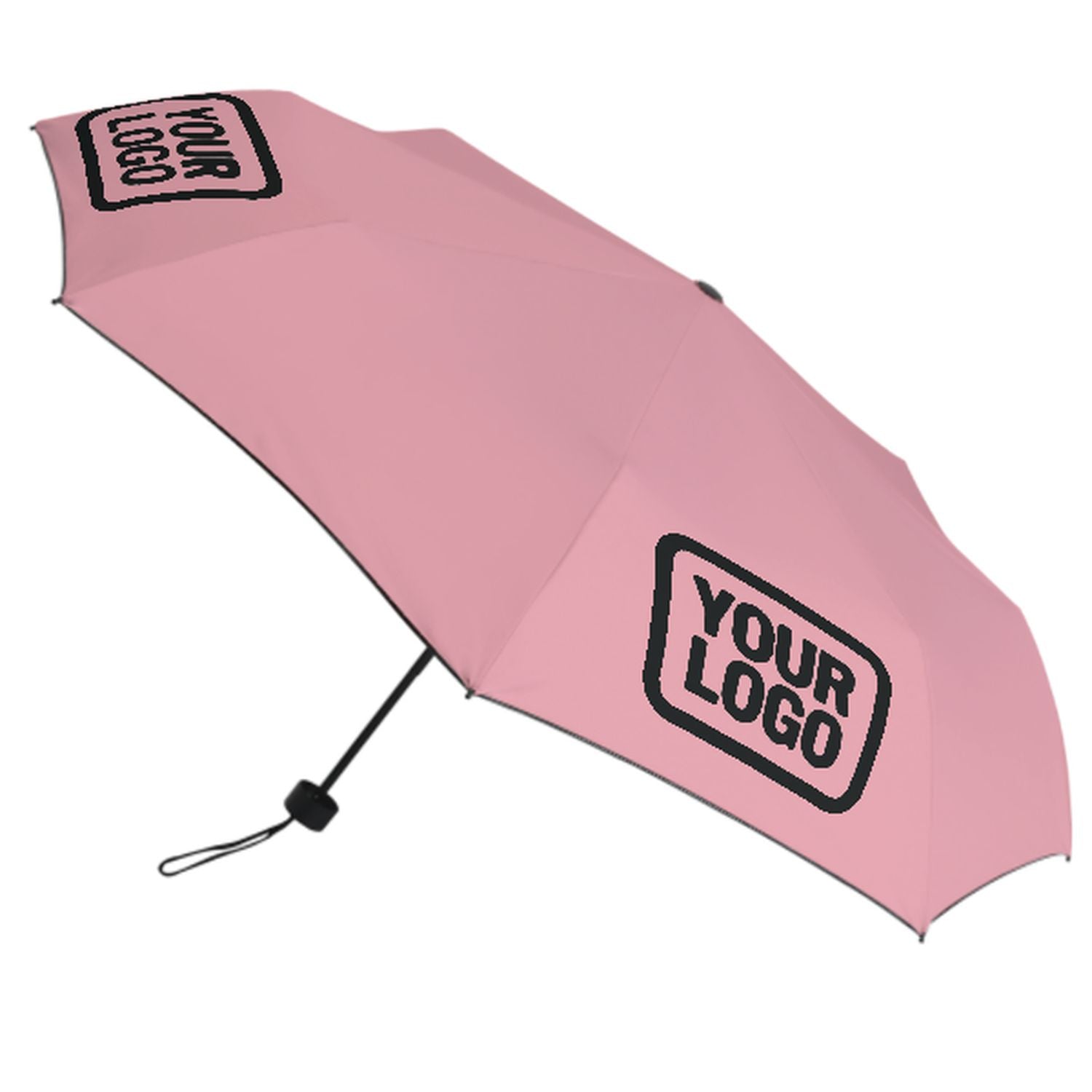 Maßgeschneidertes Rosa Schwarz Automatik-Regenschirm
