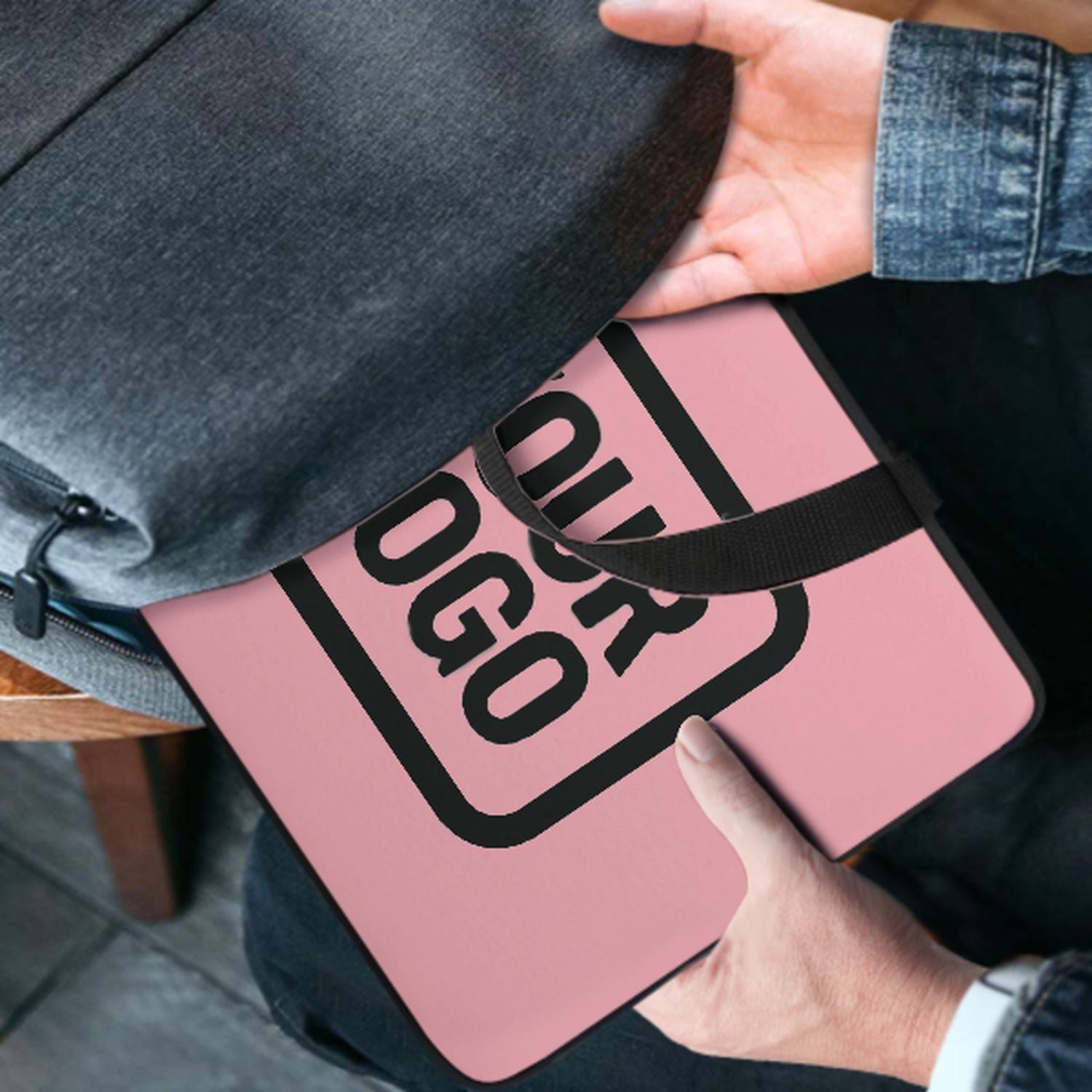 Maßgeschneidertes Rosa Black Laptop Tasche