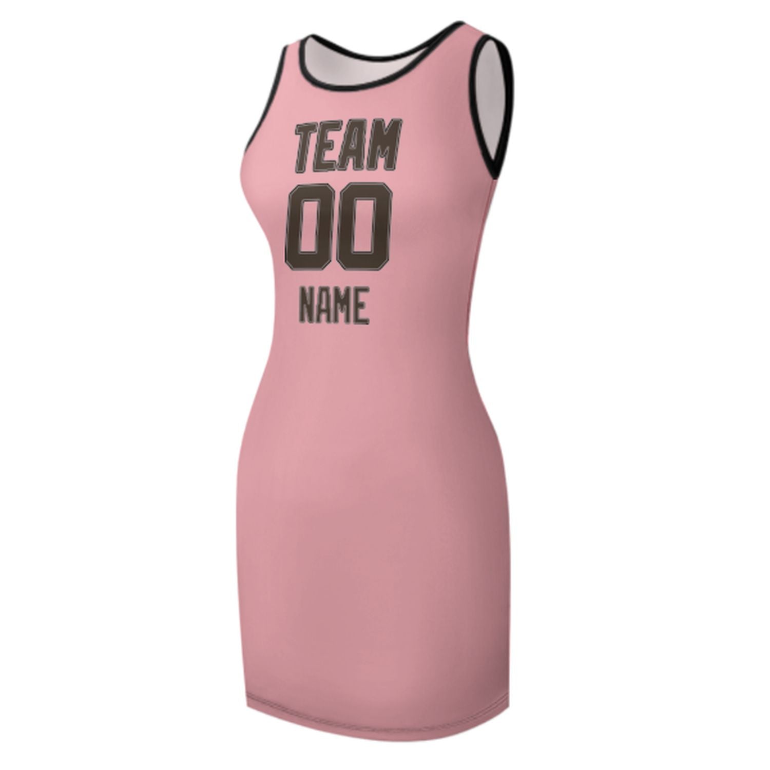 Maßgeschneidertes Rosa Braun Ärmelloses Trägerkleid