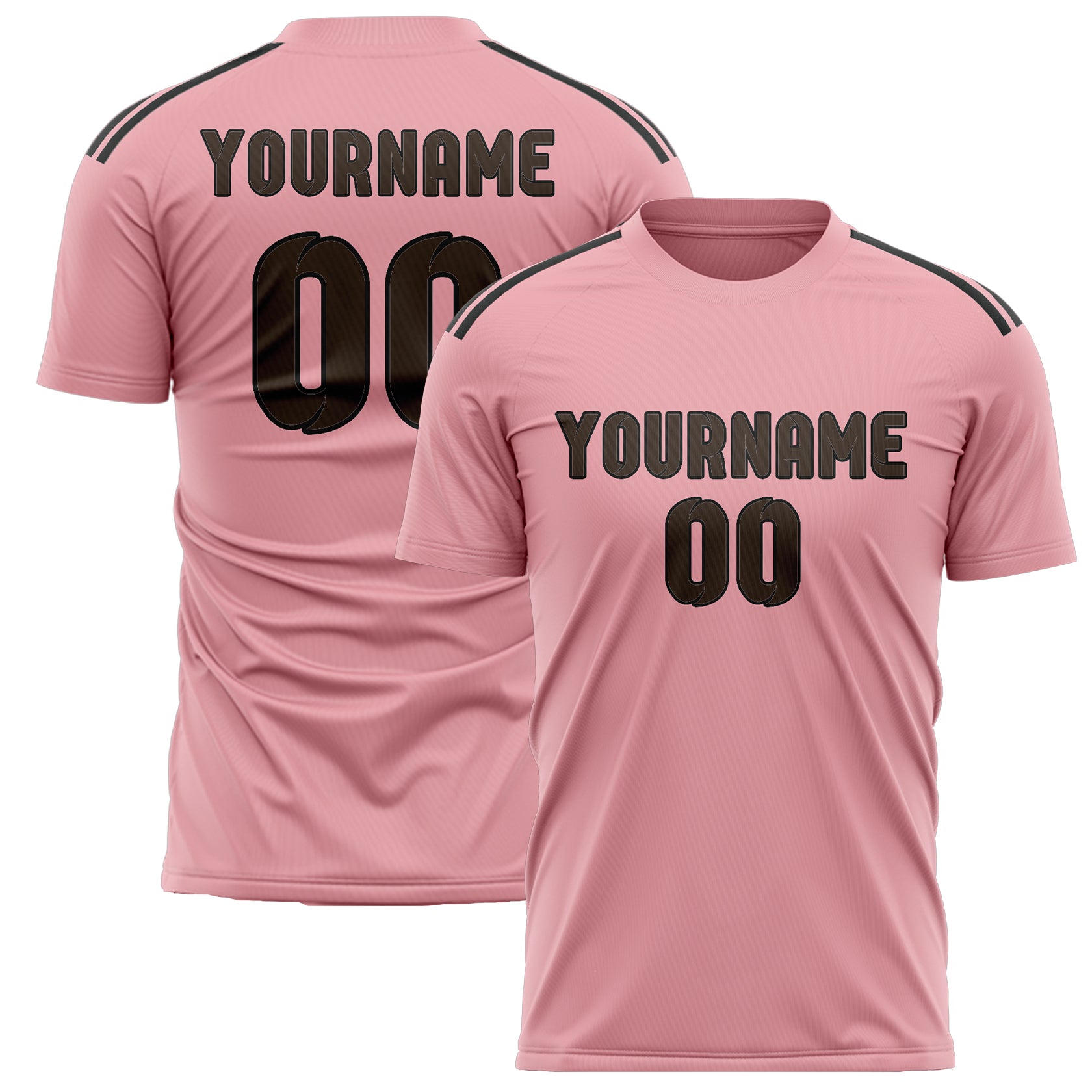 Benutzerdefiniertes Professionelles Rosa Braun Fußballtrikot