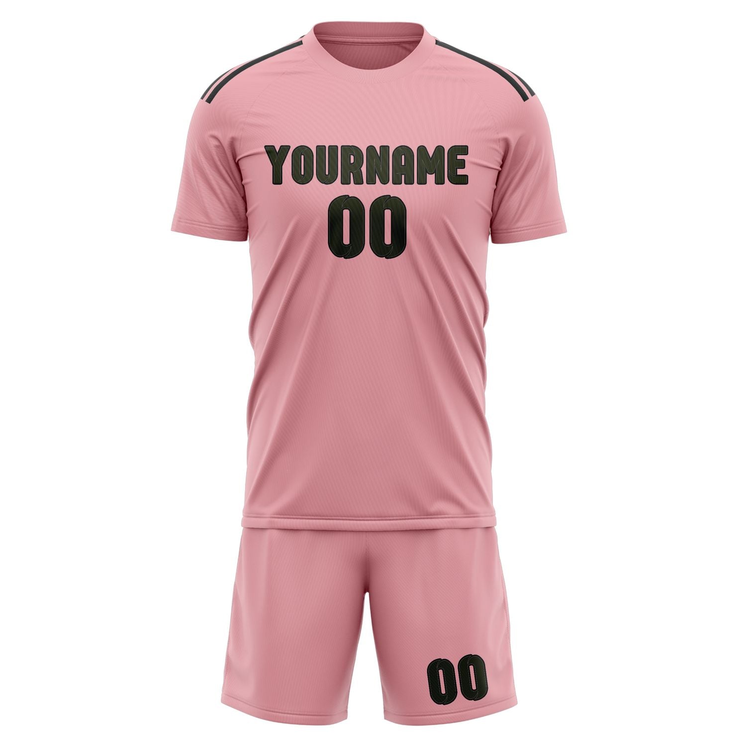 Kit da calcio personalizzato professionale rosa oliva scuro