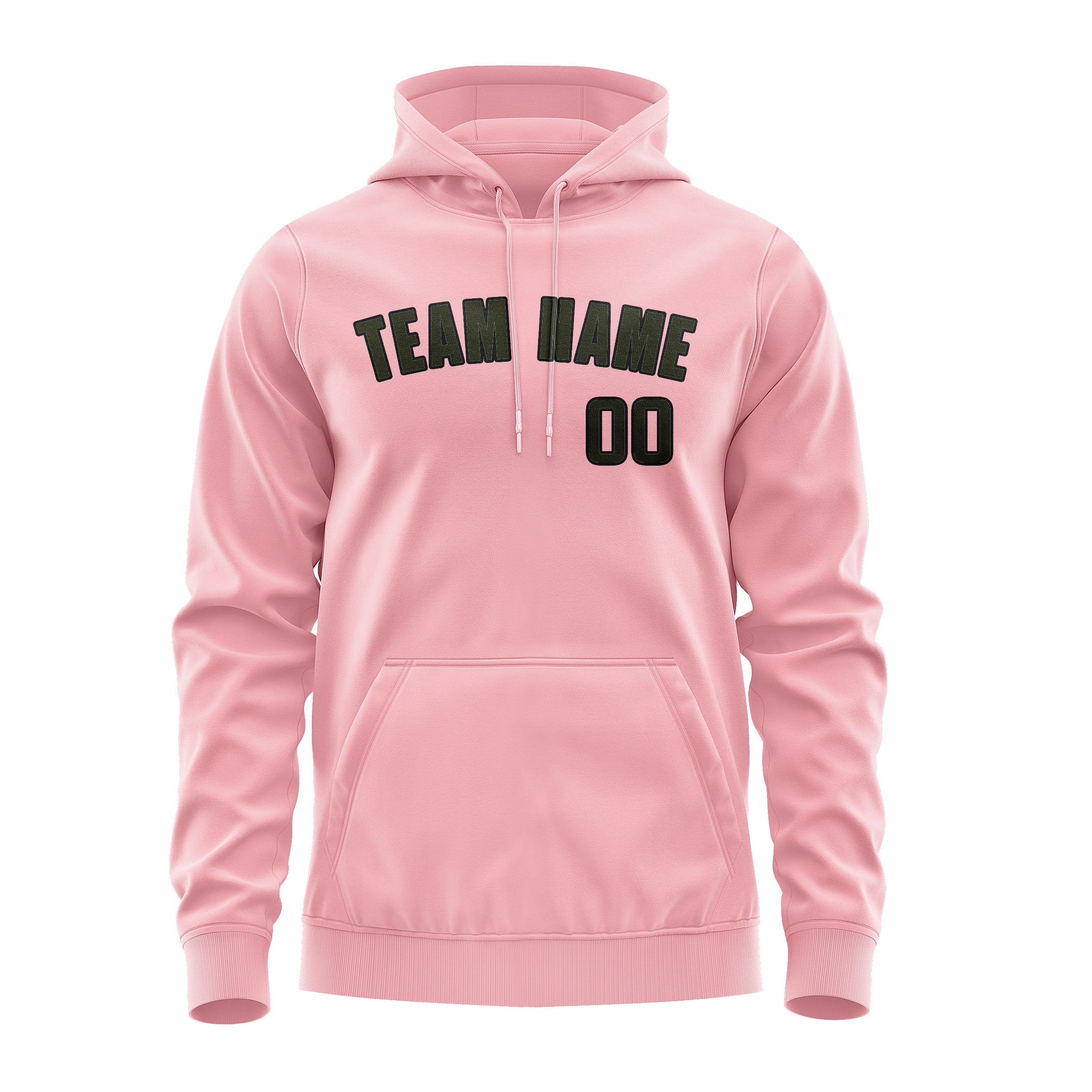 Maßgeschneidertes Rosa Dunkles Oliv Hoodie