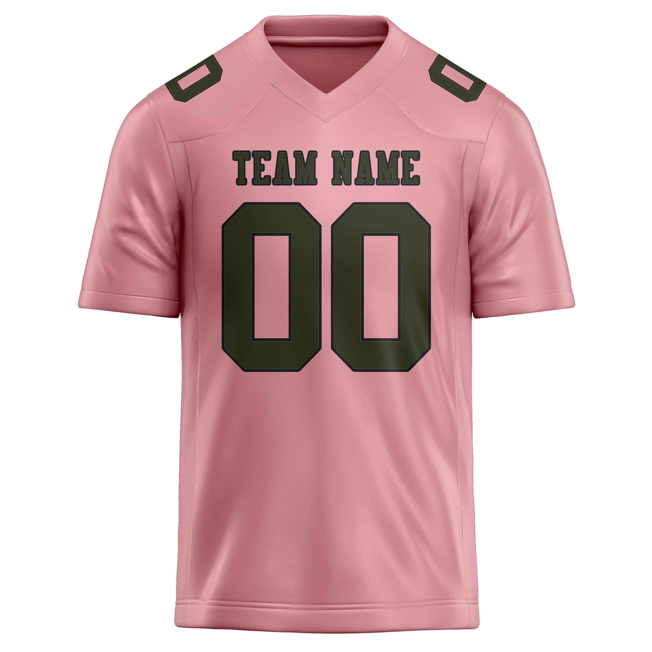 Maßgeschneidertes Professionelles Rosa Dunkles Oliv Rugbytrikot