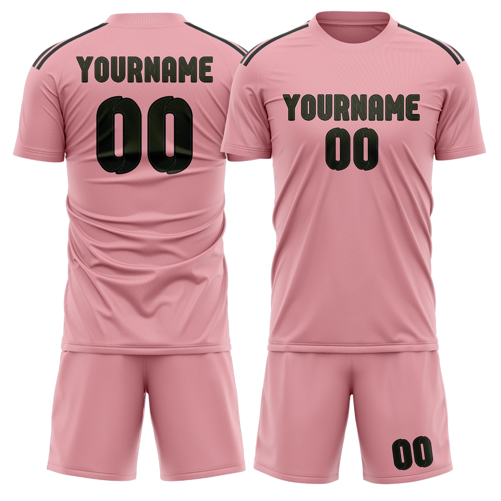 Kit da calcio personalizzato professionale rosa oliva scuro