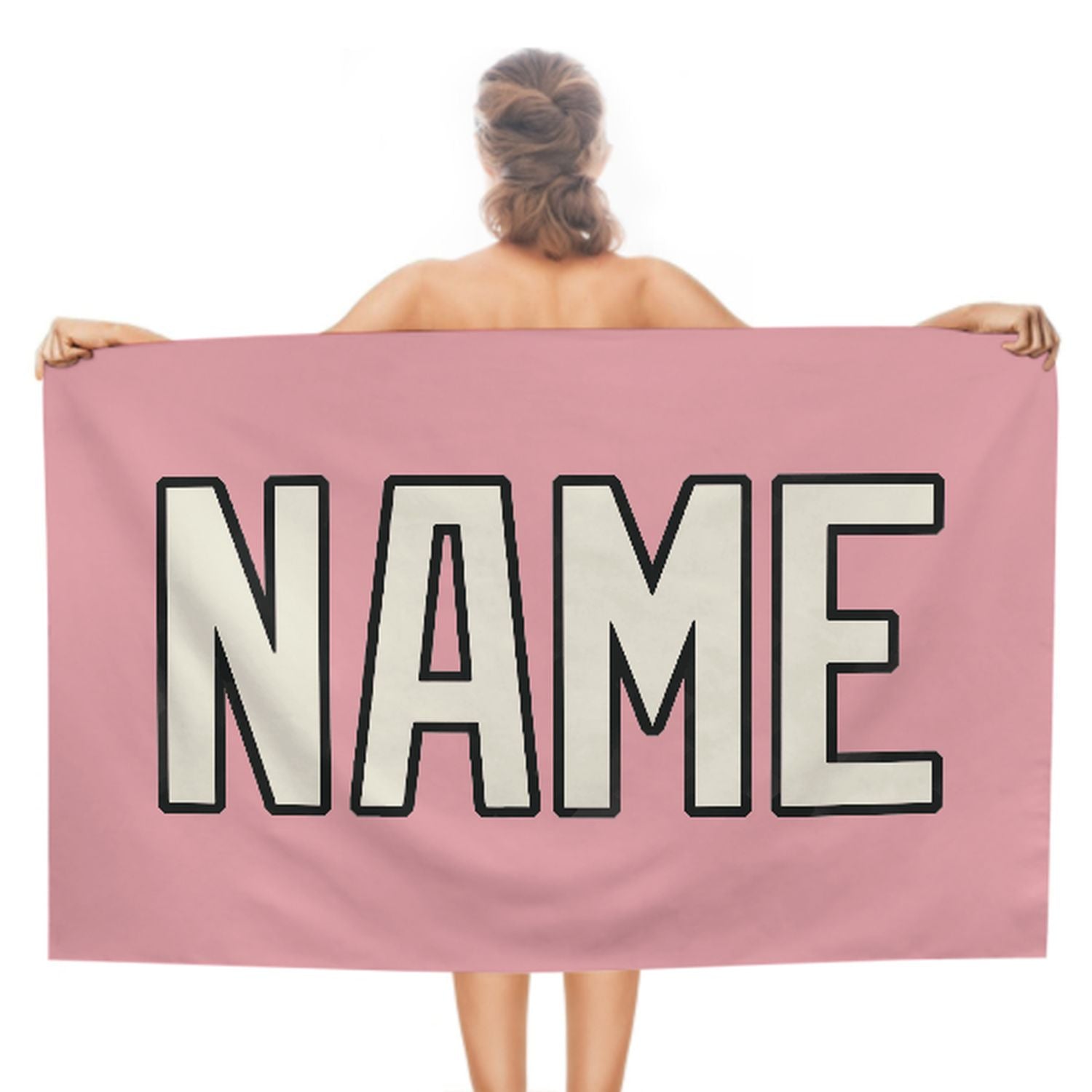 Maßgeschneidertes Rosa Beige Strandtuch