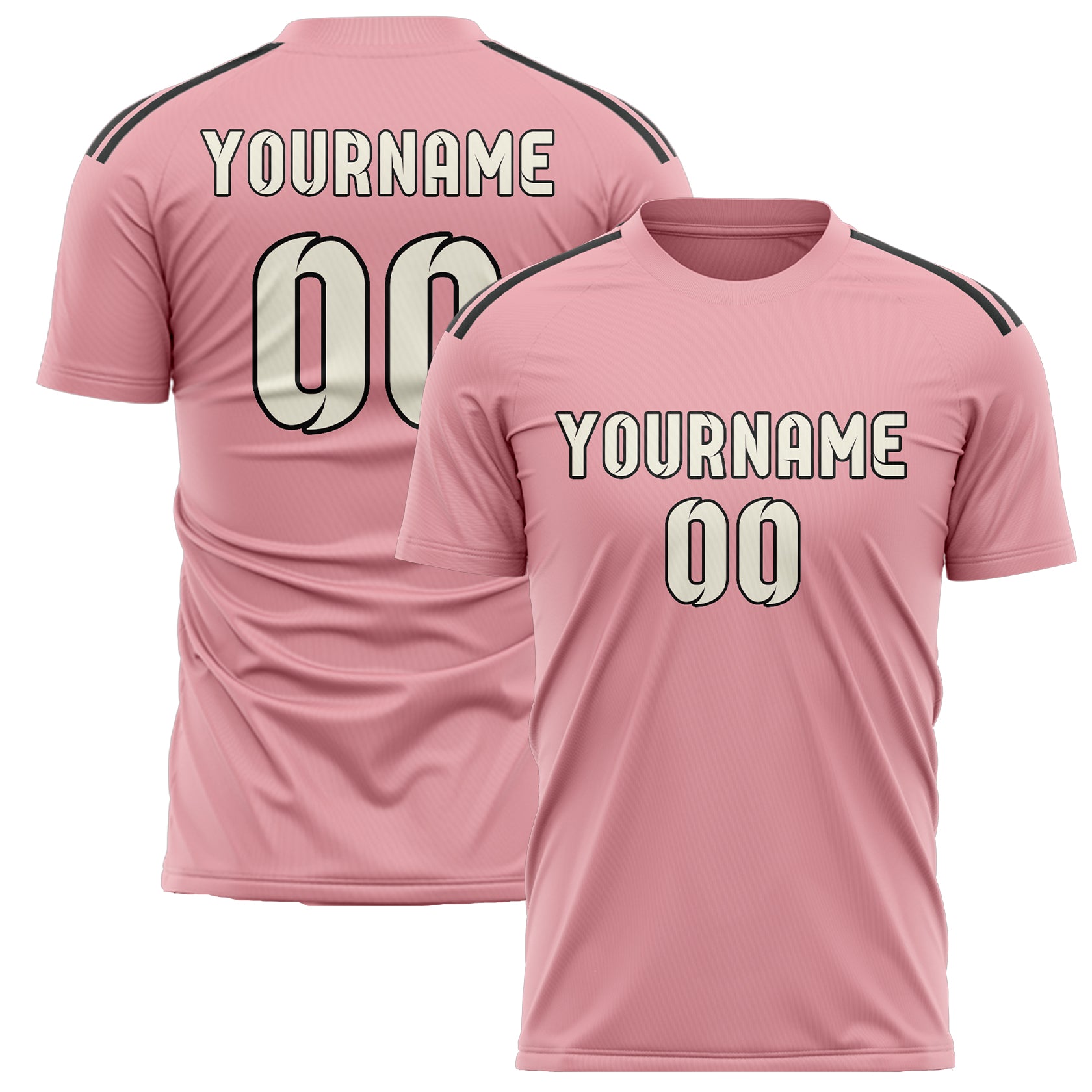 Benutzerdefiniertes Professionelles Rosa Beige Fußballtrikot